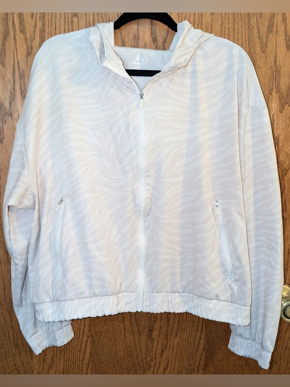 RBX Women's White Animal Print Zip Jacket XL Like New